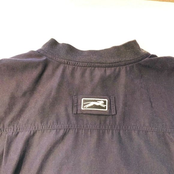Vintage Slazenger Golf Lined Windbreaker XL Pullover Button Sweatshirt Black EUC - Picture 6 of 12